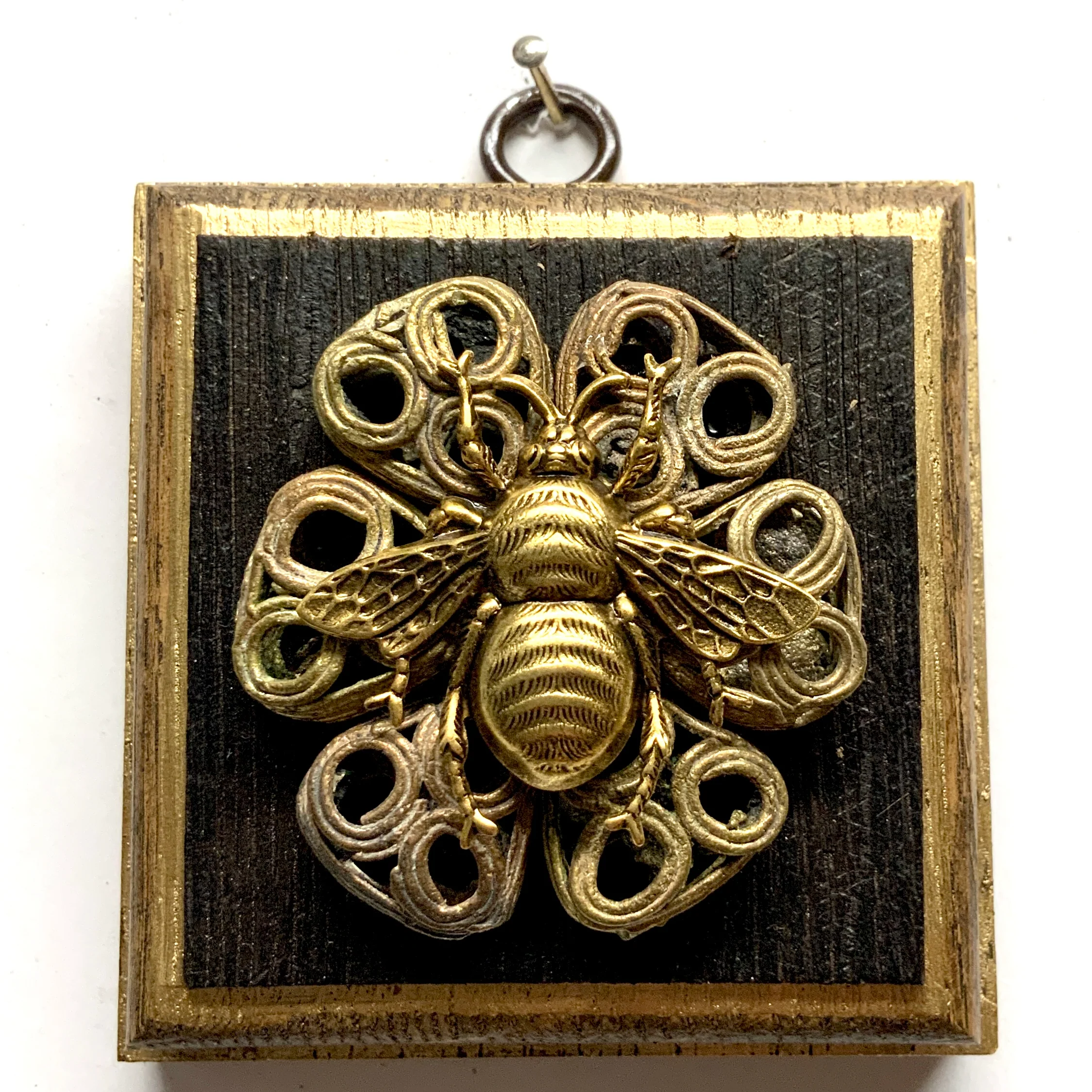 Bourbon Barrel Frame with Grande Bee on Beads (3.25" wide)