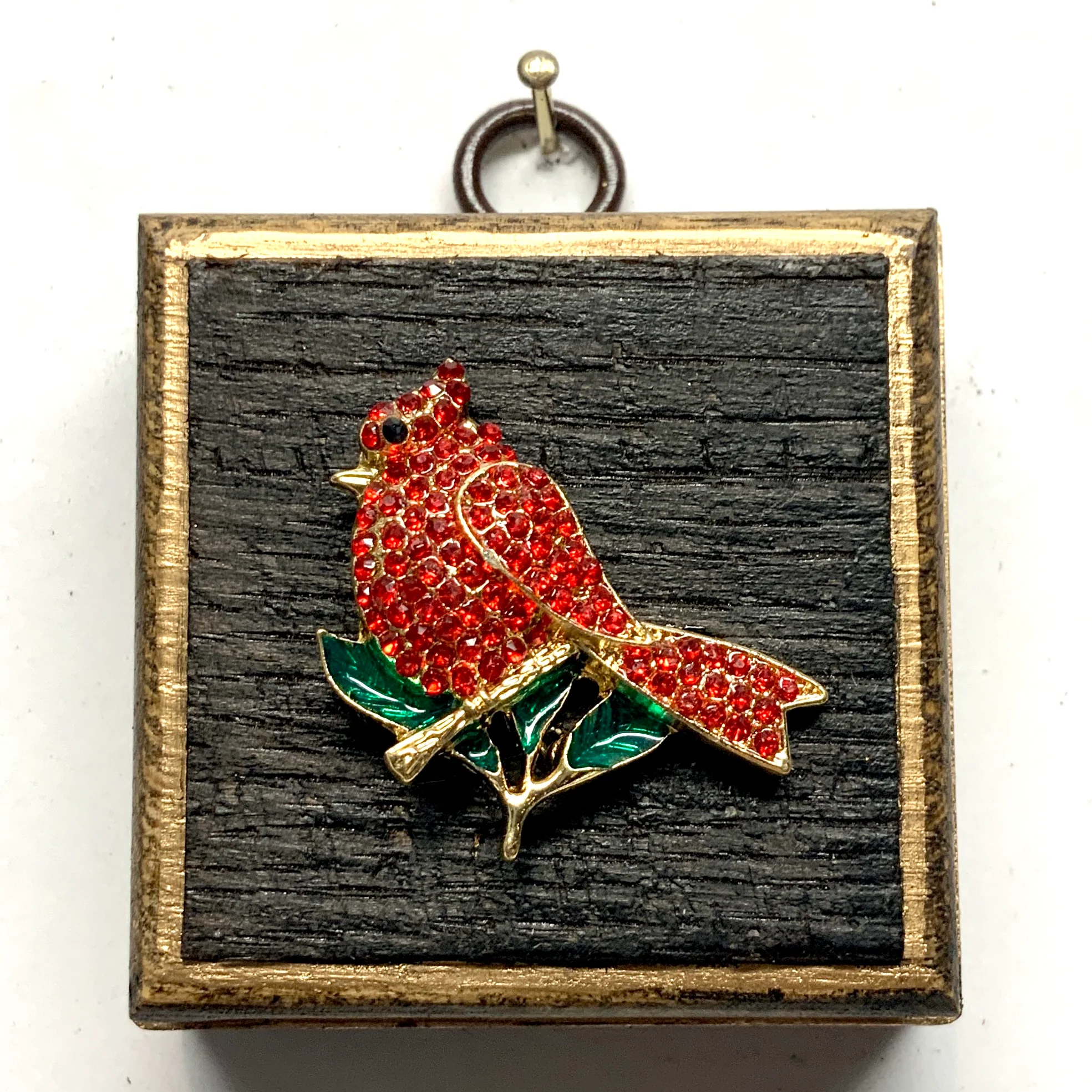 Bourbon Barrel Frame with Sparkle Cardinal (2.5” wide)